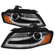 Load image into Gallery viewer, Spyder Audi A4 09-12 Projector Headlights Halogen Model Only - DRL LED Black PRO-YD-AA408-DRL-BK
