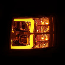 Load image into Gallery viewer, ANZO 07-13 Chevrolet Silverado 1500/2500/3500 Proj Headlights w/ Plank Style Switchback Chrome w/Amb

