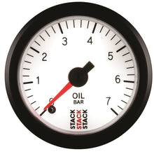 Load image into Gallery viewer, Autometer Stack 52mm 0-7 Bar M10 Male Pro Stepper Motor Oil Pressure Gauge - White
