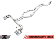 Load image into Gallery viewer, AWE Tuning 2019+ BMW M340i (G20) Track Edition Exhaust - Quad Diamond Black Tips
