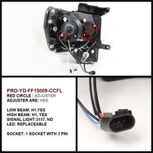 Load image into Gallery viewer, Spyder Ford F150 09-14 Projector Headlights Halogen Model- CCFL Halo LED Blk PRO-YD-FF15009-CCFL-BK
