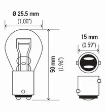 Load image into Gallery viewer, Hella Bulb 1157 12V 27/8W Ba9S S8 (2)
