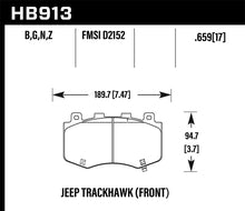 Load image into Gallery viewer, Hawk 18-19 Jeep Grand Cherokee Performance Ceramic Street Front Brake Pads
