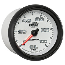 Load image into Gallery viewer, Autometer Phantom II 2-5/8in 100 PSI Mechanical Oil Pressure Gauge
