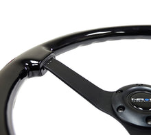 Load image into Gallery viewer, NRG Reinforced Steering Wheel (350mm / 3in. Deep) Black w/Black Chrome Solid 3-Spoke Center
