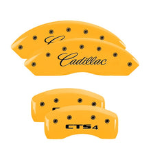 Load image into Gallery viewer, MGP 4 Caliper Covers Engraved Front &amp; Rear GMC Yellow Finish Black Char 2016 GMC Savana 3500

