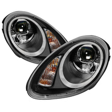 Load image into Gallery viewer, Spyder Porsche Cayman 05-08 Headlights - Halogen Model Only - DRL LED - Black PRO-YD-P98705-DRL-BK

