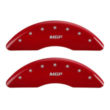 Load image into Gallery viewer, MGP 4 Caliper Covers Engraved Front &amp; Rear MGP Red finish silver ch
