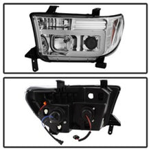 Load image into Gallery viewer, Spyder 07-13 Toyota Tundra V2 Light Bar DRL Projector Headlights - Chrome (PRO-YD-TTU07V2-LB-C)
