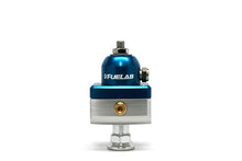 Load image into Gallery viewer, Fuelab 575 Carb Adjustable Mini FPR Blocking 10-25 PSI (1) -6AN In (2) -6AN Out - Blue
