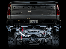 Load image into Gallery viewer, AWE Tuning 4th Gen GM 1500 6.2L 0FG Catback Split Rear Exit (w/ Bumper Cutouts) - Quad Chrome Tips
