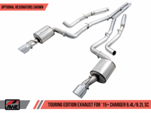 Load image into Gallery viewer, AWE Tuning 2015+ Dodge Charger 6.4L/6.2L Non-Resonated Touring Edition Exhaust - Diamond Blk Tips
