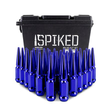 Load image into Gallery viewer, Mishimoto Mishimoto Steel Spiked Lug Nuts M14 x 1.5 32pc Set Blue
