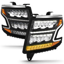 Load image into Gallery viewer, ANZO 15-20 Chevy Tahoe/Suburban LED Light Bar Style Headlights Black w/Sequential w/DRL w/Amber
