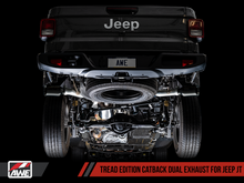 Load image into Gallery viewer, AWE Tuning 20-21 Jeep Gladiator JT 3.6L Tread Edition Cat-Back Dual Exhaust - Diamond Black Tip
