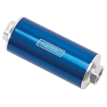 Load image into Gallery viewer, Russell Performance Profilter Fuel Filter 6in Long 10 Micron -10AN Inlet -10AN Outlet - Blue

