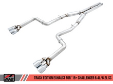 Load image into Gallery viewer, AWE Tuning 2015+ Dodge Challenger 6.4L/6.2L SC Track Edition Exhaust - Quad Diamond Black Tips
