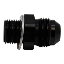 Load image into Gallery viewer, DeatschWerks 8AN Male Flare to M16 X 1.5 Male Metric Adapter (Incl Washer) - Anodized Matte Black
