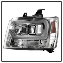 Load image into Gallery viewer, Spyder 07-14 Chevy Suburban/1500/2500/Tahoe V2 Projector Headlights Chrome PRO-YD-CSUB07V2-DRL-C
