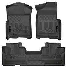 Load image into Gallery viewer, Husky Liners 09-12 Ford F-150 Super Cab WeatherBeater Combo Black Floor Liners
