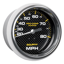 Load image into Gallery viewer, Autometer Gauge Speedometer 3-3/8in 80MPH Mechanical Marine Carbon Fiber
