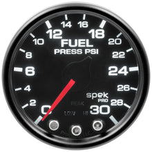 Load image into Gallery viewer, Autometer Spek-Pro Gauge Fuel Press 2 1/16in 30psi Stepper Motor W/Peak &amp; Warn Blk/Smoke/Blk
