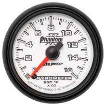 Load image into Gallery viewer, Autometer Phantom II 52.4mm Full Sweep Electronic 0-1600 Def F EGT/Pyrometer Gauge
