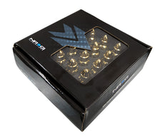 Load image into Gallery viewer, NRG 500 Series M12 X 1.5 Bullet Shape Steel Lug Nut Set - 21 Pc w/Lock Key - Chrome Gold
