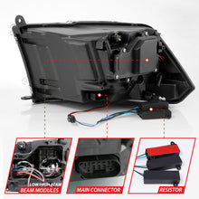 Load image into Gallery viewer, ANZO 2009-2018 Dodge Ram 1500 Led Projector Plank Style Switchback H.L Halo Chrome Amber (OE Style)
