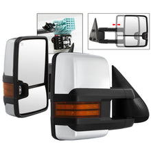 Load image into Gallery viewer, xTune Chevy Silverado 03-06 Heated Amber Signal Telescoping Mirrors Chrome MIR-CS03S-G3C-PWH-AM-SET
