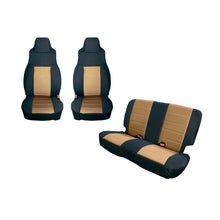 Load image into Gallery viewer, Rugged Ridge Seat Cover Kit Black/Tan 97-02 Jeep Wrangler TJ
