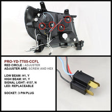 Load image into Gallery viewer, Spyder Toyota Tacoma 05-11 Projector Headlights CCFL Halo LED Blk High H1 Low H1 PRO-YD-TT05-CCFL-BK
