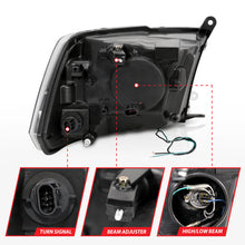 Load image into Gallery viewer, ANZO 09-18 Dodge Ram 1500 Plank Style Projector Headlights Chrome w/ Halo

