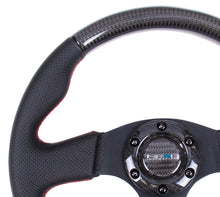Load image into Gallery viewer, NRG Carbon Fiber Steering Wheel (315mm) Leather Trim w/Red Stitching
