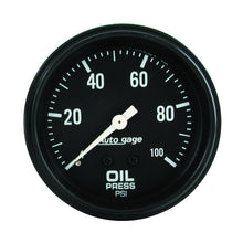 Load image into Gallery viewer, Autometer AutoGage 2-5/8in Mechanical Black 0-100 PSI Oil Pressure Gauge
