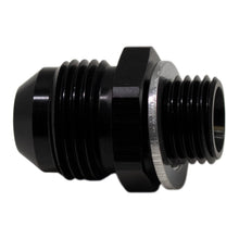 Load image into Gallery viewer, DeatschWerks 8AN Male Flare to M14 X 1.5 Male Metric Adapter (Incl Washer) - Anodized Matte Black
