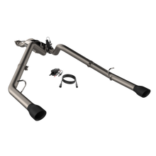 Load image into Gallery viewer, QTP 19-20 Ram 1500 304SS Screamer Cat-Back Exhaust Rear Split Exit w/4.5in Black Tips
