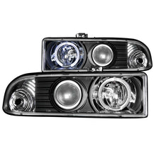 Load image into Gallery viewer, ANZO 1998-2005 Chevrolet S-10 Projector Headlights w/ Halo Black
