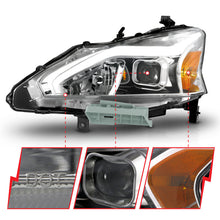 Load image into Gallery viewer, ANZO 13-15 Nissan Altima (w/o Factory HID Bulbs) Projector Headlights - w/ Light Bar Chrome Housing
