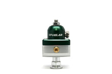 Load image into Gallery viewer, Fuelab 575 Carb Adjustable Mini FPR Blocking 4-12 PSI (1) -6AN In (2) -6AN Out - Green
