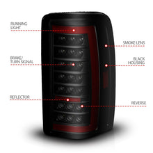 Load image into Gallery viewer, ANZO 00-06 Chevrolet Tahoe / GMC Yukon Full LED Taillights w/ Lightbar Black Housing/Smoke Lens
