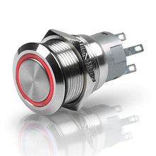 Load image into Gallery viewer, Hella Switch Push Stainless Steel SPST LED Red 12V

