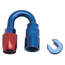 Load image into Gallery viewer, Russell Performance 5/16in SAE Quick Disc Female to -6 Hose Red/Blue 180 Degree Hose End
