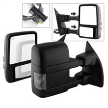 Load image into Gallery viewer, xTune Ford SuperDuty 08-15 Extendable Heated Mirrors w/ LED Signal Smoke MIR-FDSD08S-PW-SM-SET
