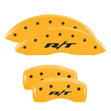 Load image into Gallery viewer, MGP 4 Caliper Covers Engraved Front &amp; Rear RT Yellow finish black ch
