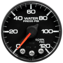 Load image into Gallery viewer, Autometer Spek-Pro Gauge Water Press 2 1/16in 120psi Stepper Motor W/ Peak &amp; Warn
