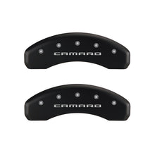 Load image into Gallery viewer, MGP 4 Caliper Covers Engraved Front &amp; Rear Gen 5/Camaro Red finish silver ch
