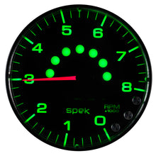 Load image into Gallery viewer, Autometer Spek-Pro Gauge Tachometer 5in 8K Rpm W/Shift Light &amp; Peak Mem Black/Black
