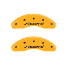 Load image into Gallery viewer, MGP 4 Caliper Covers Engraved Front Accord Engraved Rear Accord Yellow finish black ch
