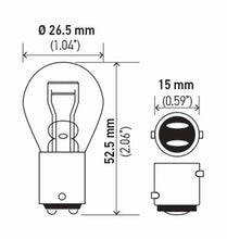 Load image into Gallery viewer, Hella Bulb 7225 12V 21/4W Baz15D S8 (2)
